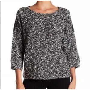 Eileen Fisher Women's Boucle Knit Wool Mohair Blend Gray Boxy Sweater Size L